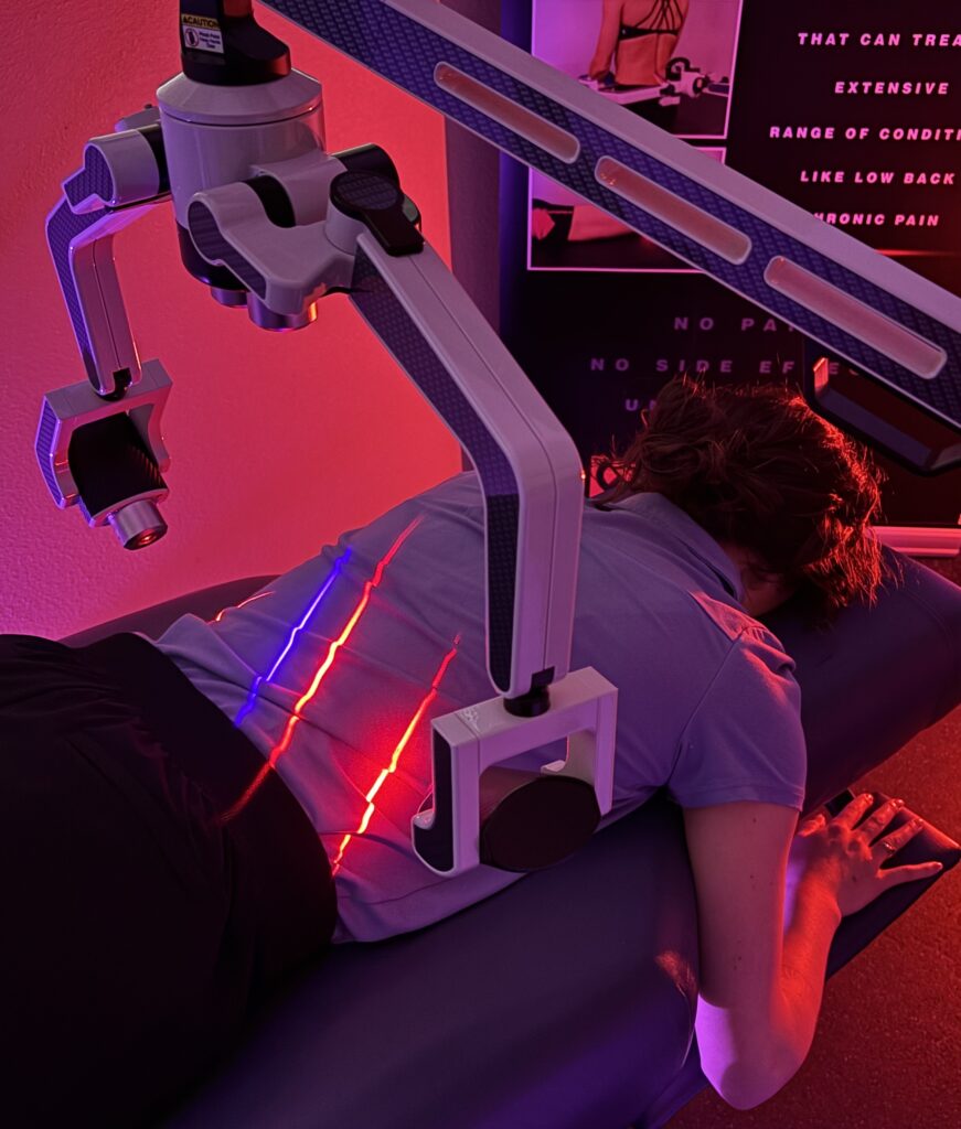 Erchonia Fx405 laser used on lower back pain at ICE clinics