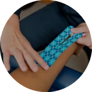 Taping a foot for achilles tendonitis